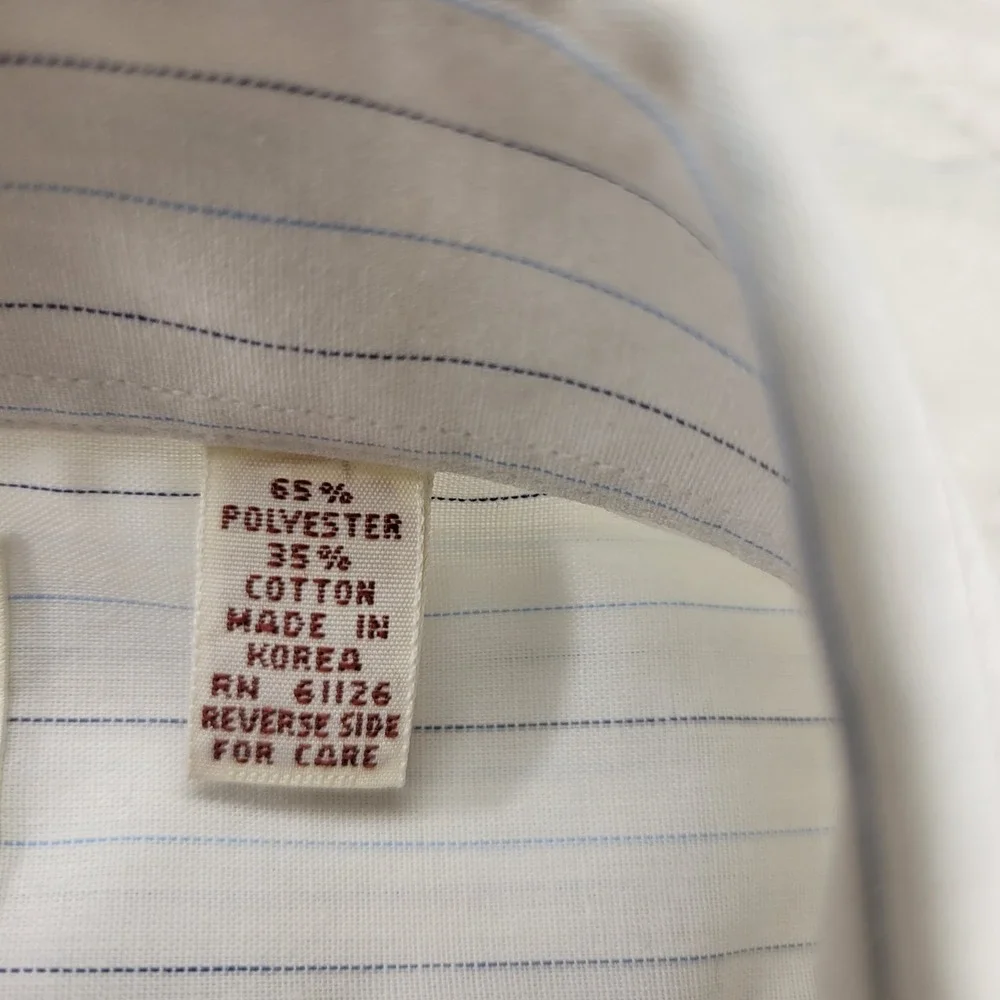 Club Run Shirtmakers pinstripe long sleeve dress shirt size 18/36 3XL